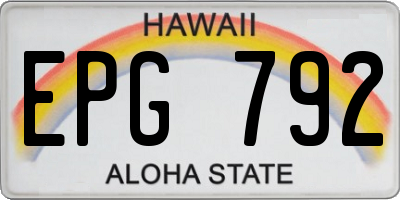 HI license plate EPG792