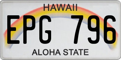HI license plate EPG796