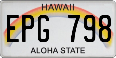 HI license plate EPG798