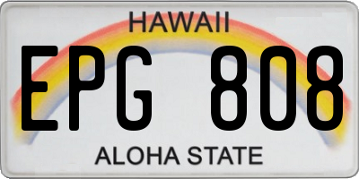 HI license plate EPG808