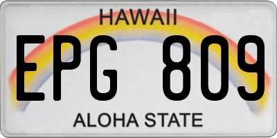 HI license plate EPG809
