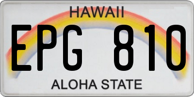 HI license plate EPG810