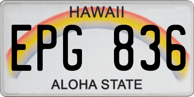 HI license plate EPG836
