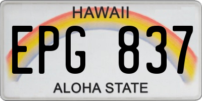 HI license plate EPG837