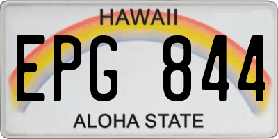 HI license plate EPG844