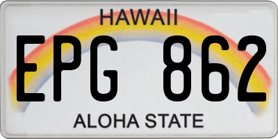 HI license plate EPG862