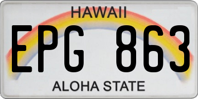 HI license plate EPG863