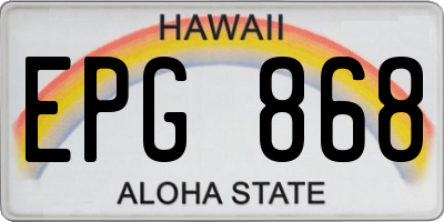 HI license plate EPG868