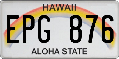 HI license plate EPG876