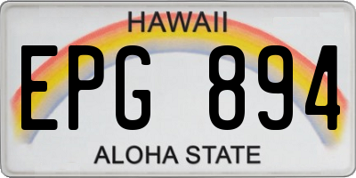 HI license plate EPG894