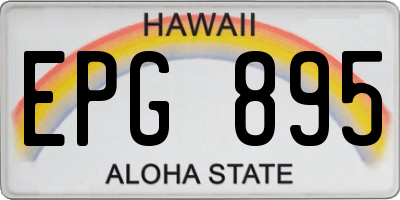 HI license plate EPG895