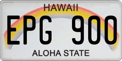 HI license plate EPG900