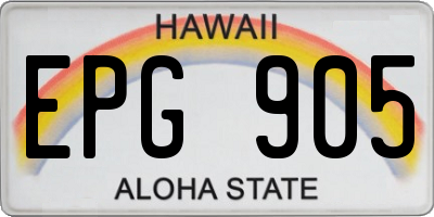 HI license plate EPG905