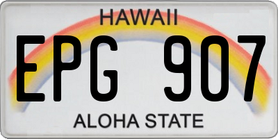HI license plate EPG907