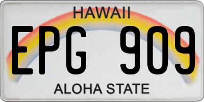 HI license plate EPG909