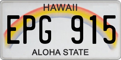 HI license plate EPG915