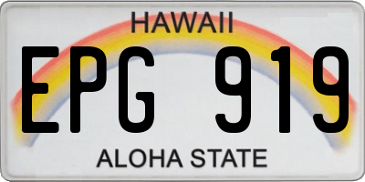 HI license plate EPG919