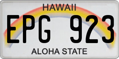 HI license plate EPG923