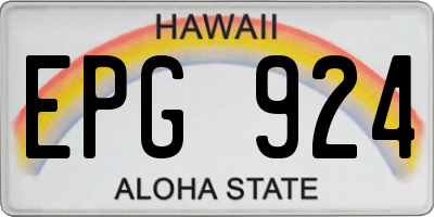 HI license plate EPG924