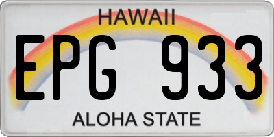 HI license plate EPG933