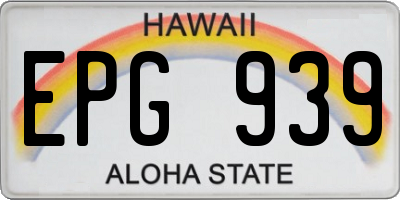 HI license plate EPG939