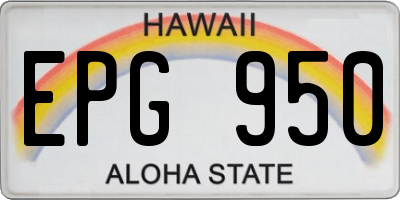 HI license plate EPG950