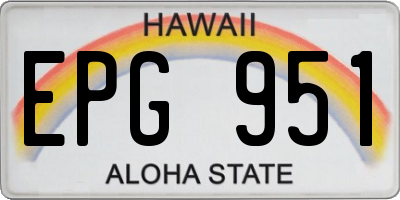 HI license plate EPG951