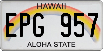 HI license plate EPG957
