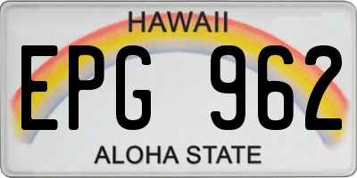 HI license plate EPG962
