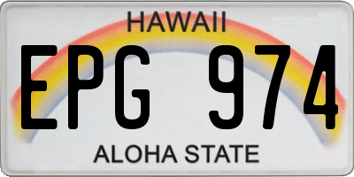 HI license plate EPG974