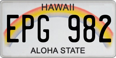 HI license plate EPG982