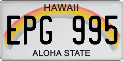 HI license plate EPG995
