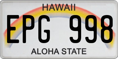 HI license plate EPG998