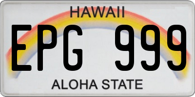 HI license plate EPG999