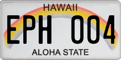 HI license plate EPH004