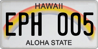 HI license plate EPH005