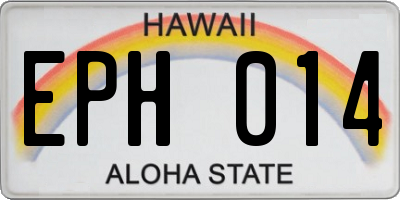 HI license plate EPH014