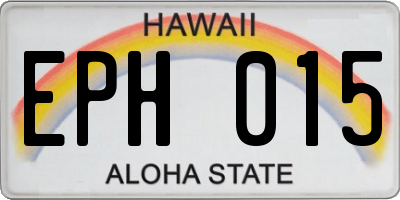 HI license plate EPH015