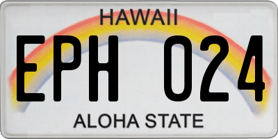 HI license plate EPH024