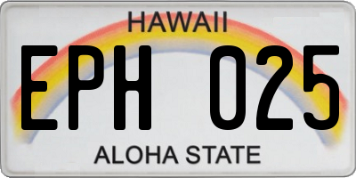 HI license plate EPH025