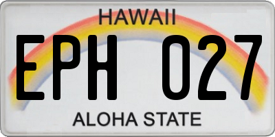 HI license plate EPH027