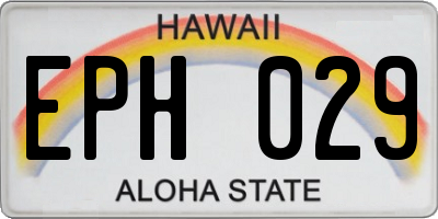 HI license plate EPH029