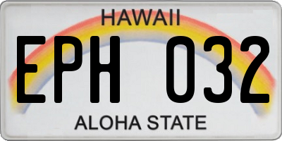HI license plate EPH032