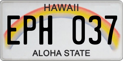 HI license plate EPH037