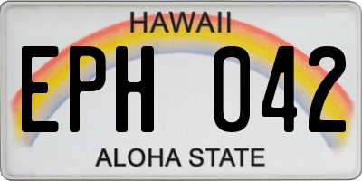 HI license plate EPH042