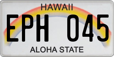 HI license plate EPH045