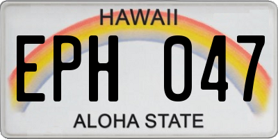 HI license plate EPH047