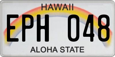 HI license plate EPH048