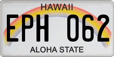 HI license plate EPH062