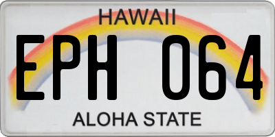 HI license plate EPH064